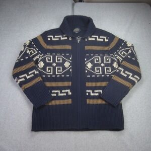 Pendleton Sweater Mens Small‎ Navy Westerley Geometric Lambswool Cardigan